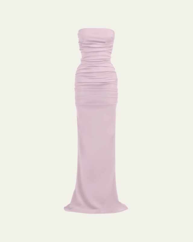Intoxicate Strapless Ruched Maxi Gown